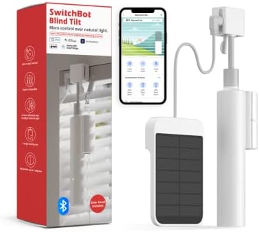 SwitchBot Blind Tilt Motorized Blinds - Smart Electric Blinds with Bluetooth Remote Control, Solar Powered, Light Sensing Control, Add SwitchBot Hub Mini to Make it Compatible with Alexa & Google Home
