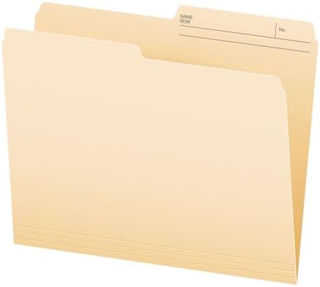 Pendaflex File Folders, 1/2 Cut Tab, Letter Size, Manila, Durable & Tear-Resistant File Organizers, 100/Box for Office, Home & School Filing Systems, Reversible & Eco-Friendly Design