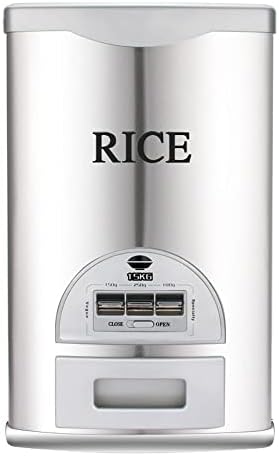Rice Tank Rice Storage Rice Storage Container Stainless Steel 25/33/45/55/66LB Sealed Grain Rice Cabinet Rice Storage Bucket (Black 20kg)