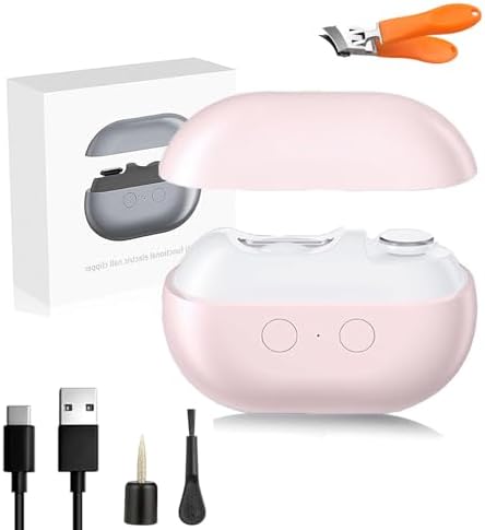 Yosody Nail Clipper, Fanyil Easyclip Smart Nail Clipper, Yosody EasyClip Electric Nails Clippers for Senior, with LED Light & Nails Scraps Storage & Polishing (Purple)