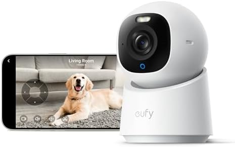 eufy Indoor Cam E30, Latest Generation, 4K UHD Security Camera, 360 Pan-Tilt, Color Night Vision, Al Detection for Human/Pet/Audio/Crying, Human/Pet Auto Tracking, Works with Homekit