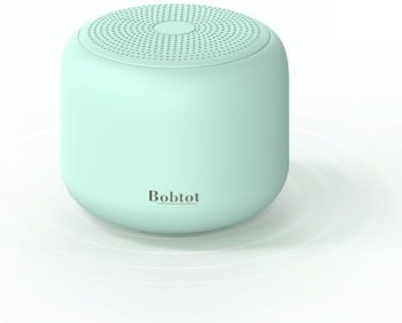 Bobtot Portable Bluetooth Speakers with Strap Easy to Carry, Wireless IPX5 Waterproof Mini Speaker with Loud Stereo Sound, 20 Hours Playtime, Rechargeable Battery, Built-in Microphone (Green)