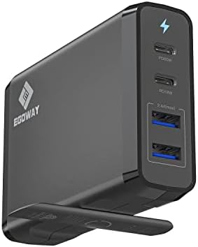 4-Port USB Charger, EGOWAY 90W Wall Charger, 60W & 18W Dual USB C Wall Charger and Dual USB A Ports 12W, Multi USB C Charger for MacBook, Phone and More