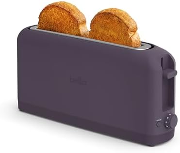bella 2 Slice Slim Toaster, Fits-anywhere™ Kitchenware, 6 Setting Shade Control with Reheat & Cancel Buttons, Fits sourdough, 10” Long Slot, Anti Jam & Auto Shutoff, 900 Watt, Surf
