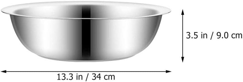MAGICLULU Stainless Steel Basin, 14 Inch Mixing Bowl for Kitchen Use, Metal Washtub, Versatile for Cooking and Serving