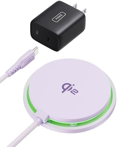 INIU Magnetic Wireless Charger, Qi2 Certified 15W Fast Mag-Safe Wireless Charging Pad with Cooling Fan & LED Light, for iPhone 16 15 14 13 12 Series, AirPods, and More (Adapter Included)