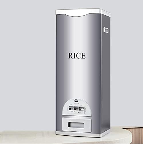 Rice Tank Rice Storage Rice Storage Container Stainless Steel 25/33/45/55/66LB Sealed Grain Rice Cabinet Rice Storage Bucket (Black 20kg)