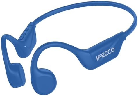 IFECCO Bone Conduction Headphones Bluetooth 5.4 - IPX5 Waterproof Bone Conduction Earbuds,Open Ear Wireless Sport Headphones for Running Workout Cycling (Blue)