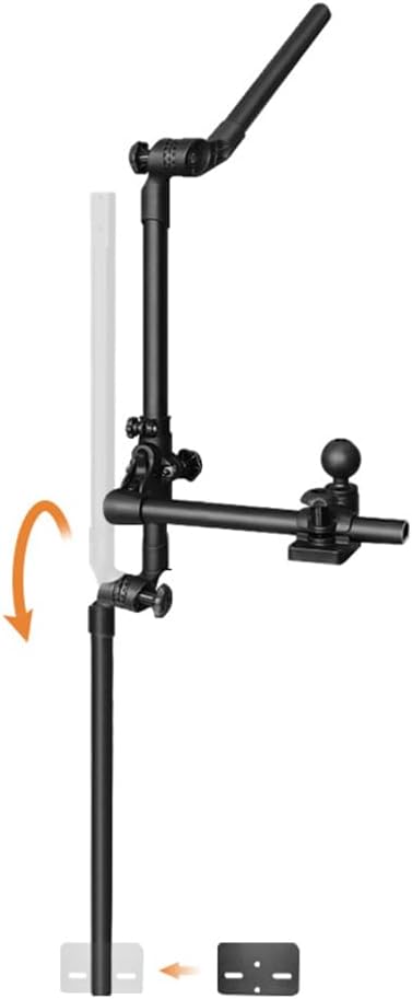 Strg Transducer Bracket with Fish Finder Mount for Kayak/Boat, Livescope Fish Finder Transducer Mount for Garmin/Lowrance, Compatible with RAM Mounts C Size/1.5'' Double Socket Arm (Foldable)