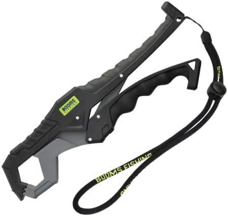Booms Fishing G05 Fish Lip Gripper Saltwater, 9.4" Plastic Catfish Grippers Pliers, Fish Grabber Tool with Lanyard, Fish Grips for Kayak Fishing Accessories, Great Fish Holder for Caught Fish