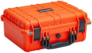 MEIJIA Portable All Weather Waterproof Protective Case,Hard Case,Camera Case with Customized Fit Foam,Fit Use of Drones,Camera,Equipments,Pistols,13.35 x11.63x5.98inches (Yellow)