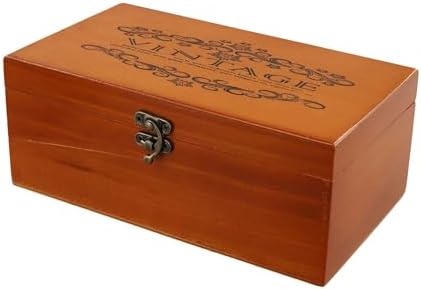 Retro Wooden Storage Box | Lockable Keepsake Chest | Vintage Memory Storage | Jewelry Document Organizer | Decorative Wooden Box