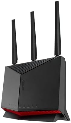 ASUS RT-BE86U BE6800 Dual-Band WiFi 7 Router, Supports 4096-QAM, MLO, AI WAN Detection, AiMesh, Subscription-Free Network Security, and Comprehensive VPN Features, Guest Network Pro, Gaming