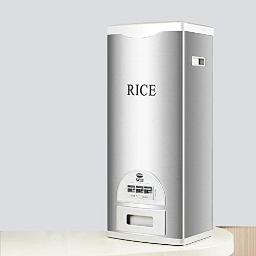 Rice Tank Rice Storage Rice Storage Container Stainless Steel 25/33/45/55/66LB Sealed Grain Rice Cabinet Rice Storage Bucket (Black 20kg)