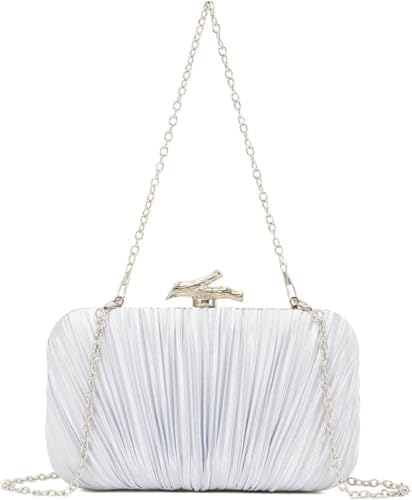Clutch Purses for Women Evening Bag Pleated Clutch Bag with Chain Party Purses Handbag for Cocktail/Prom/Party/Wedding/Formal