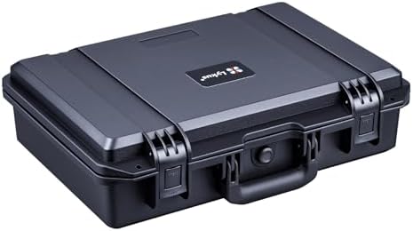 Lykus HC-4410 Waterproof Hard Case with Customizable Foam Insert, Interior Size 17.32x11.42x4.72 in, Suitable for up to 16" Laptop,Starlink Mini,Keyboard,Drill,Audio Mixer,mic,Flashlight,and More