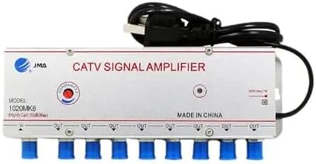 Adjustable 1 in 2/3/4/6/8 Out Cable TV Splitter Amplifier 20dB Digital TV Antenna Signal Booster(1 in 6 Out)