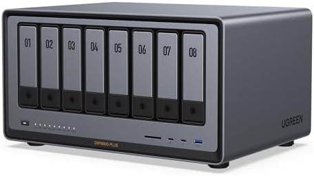 UGREEN NASync DXP4800 Plus 4-Bay Desktop NAS, Intel Pentium Gold 8505 5-Core CPU, 8GB DDR5 RAM, 128G SSD, 1 * 10GbE, 1 * 2.5GbE, 2 * M.2 NVMe Slots, 4K HDMI, Network Attached Storage (Diskless)