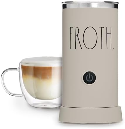 Rae Dunn - Electric Milk Frother - Elegant Automatic Milk Steamer and Frother, Milk Warmer, Hot and Cold Frothing Machine for Coffee, Latte, Cappuccino, Macchiato,