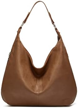 Ashioup Hobo Bags for Women Soft PU Leather Shoulder Bag Vintage Slouchy Handbag with Zipper - PuriLite