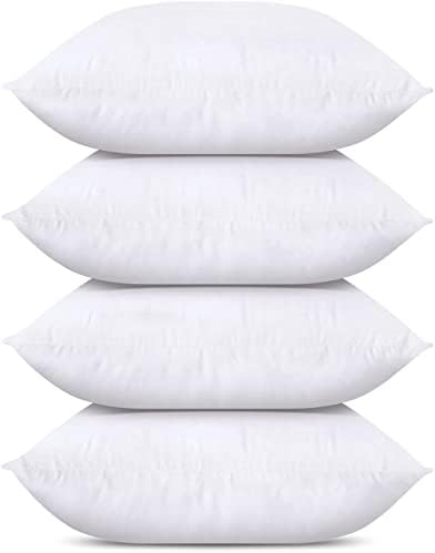 Utopia Bedding Throw Pillows (Set of 4, White), 18 x 18 Inches Pillows for Sofa, Bed and Couch Decorative Stuffer Pillow