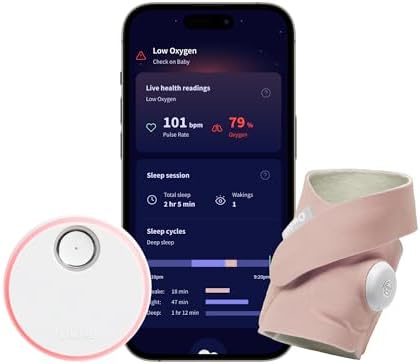 Owlet Dream Sock - Smart Baby Monitor View Heart Rate and Average Oxygen O2 as Sleep Quality Indicators. Wakings, Movement, and Sleep State. Digital Sleep Coach and Sleep Assist Prompts, Mint