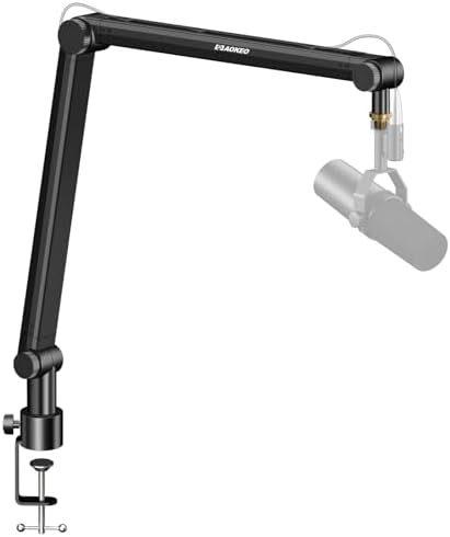 Microphone Arm,Aokeo AK-35 Microphone Desk Stand-Microphone Suspension Boom Scissor Arm Stand For Blue Yeti,Blue Snowball iCE,QuadCast,Elgato
