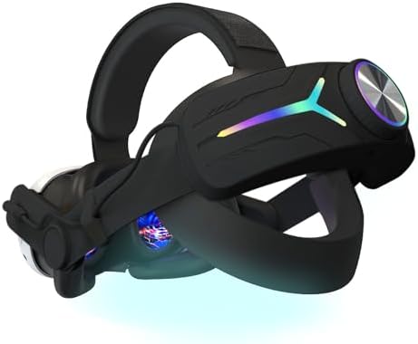 Crspexil Head Strap Battery Pack for Meta Quest 3, with Extended 12000mah Battery Pack,with RGB Light(Compatible with Meta Quest 3S)