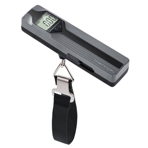 travel inspira Luggage Scale Battery-Free, Travel Essentials, Portable Handheld Digital Suitcase Weight Scale for for Travel Accessories, 110lbs/50kg (Gray)