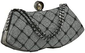 CORIOS Rhinestone Evening Bag Sparkly Sequin Clutch Bag for Women Bridal Wedding Purse Glitter Shoulder Bag Crystal Handbag