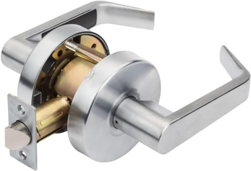Dynasty Hardware AUG-00-26D Grade 2 Commercial Duty Office Door Keyed Lever Lockset, ADA, Satin Chrome Finish