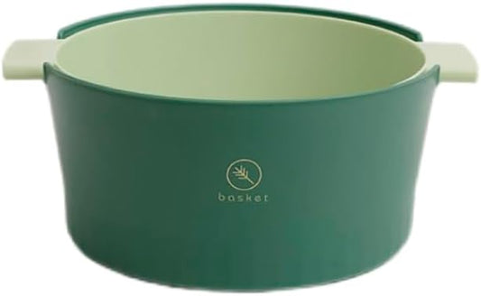 Kitchen Washbas Food Strainer Drain Basket Rotating Drainer Double-Layer Basin Vegetable Fruit Washing Strainer