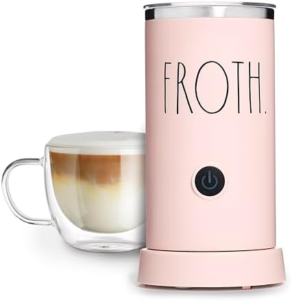 Rae Dunn - Electric Milk Frother - Elegant Automatic Milk Steamer and Frother, Milk Warmer, Hot and Cold Frothing Machine for Coffee, Latte, Cappuccino, Macchiato,