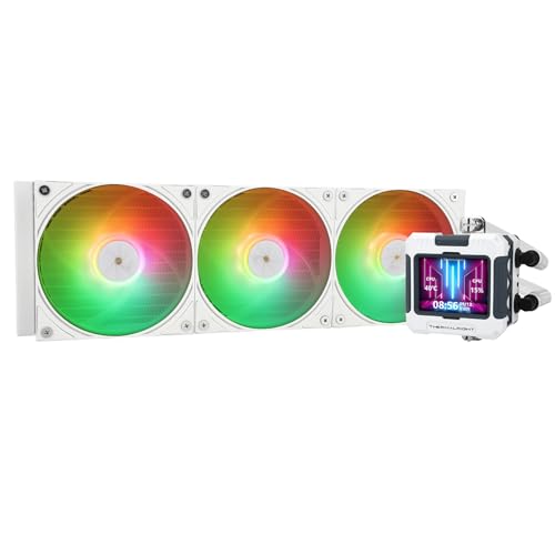 Thermalright FW 360 Black ARGB-360mm AIO CPU Liquid Cooler,IPS LCD Screen with 320 * 240 Resolution,for AM5/Intel LGA1700,‘2.4 inch’Magnet-Absorbent LCD Screen for Images -Black