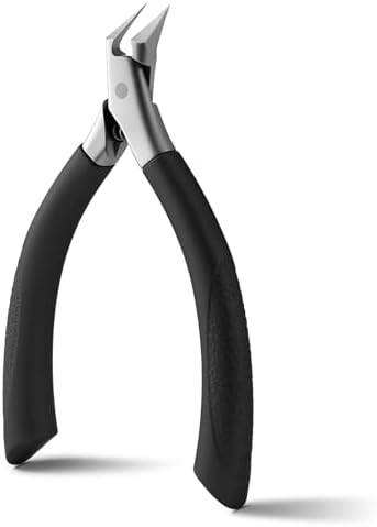 FVION Toenail Clippers for Ingrown Toenail Prevention, Straight Blade Podiatrist Nail Clippers for Thick Nails, Ergonomic Finger Nail Clippers for Adults, Seniors, Men and Women (Black)