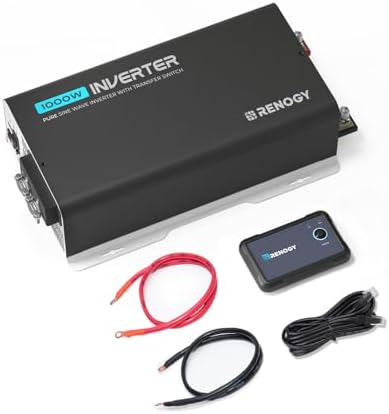 Renogy Pure Sine Wave Inverter 2000W Power Inverter 12V DC to 110V 120V AC Converter, Solar Inverter 12V to 110V 120V Converter with UPS Transfer Switch, Built-in Bluetooth, USB, Remote Controller