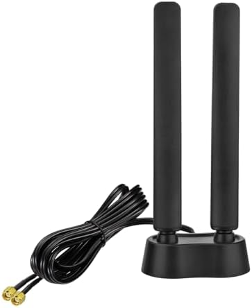 Eightwood WiFi 6E Tri-Band Antenna 6GHz 5GHz 2.4GHz Gaming WiFi Antenna Magnetic Base with 200cm Extension Cable for PC Desktop Computer PCIe 6E Card, Wireless Router