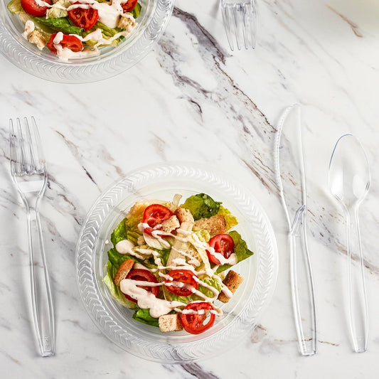 Disposable Clear Plastic Cutlery Disposable utensils Heavyweight 100 Count (Knives) - PuriLite