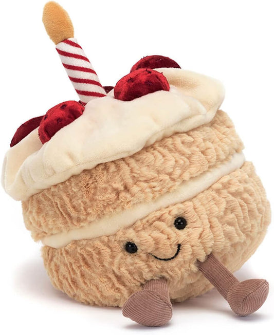 Jellycat Amuseables Birthday Cake Stuffed Toy, 6 inches | Dessert Plush | Birthday Gift - PuriLite