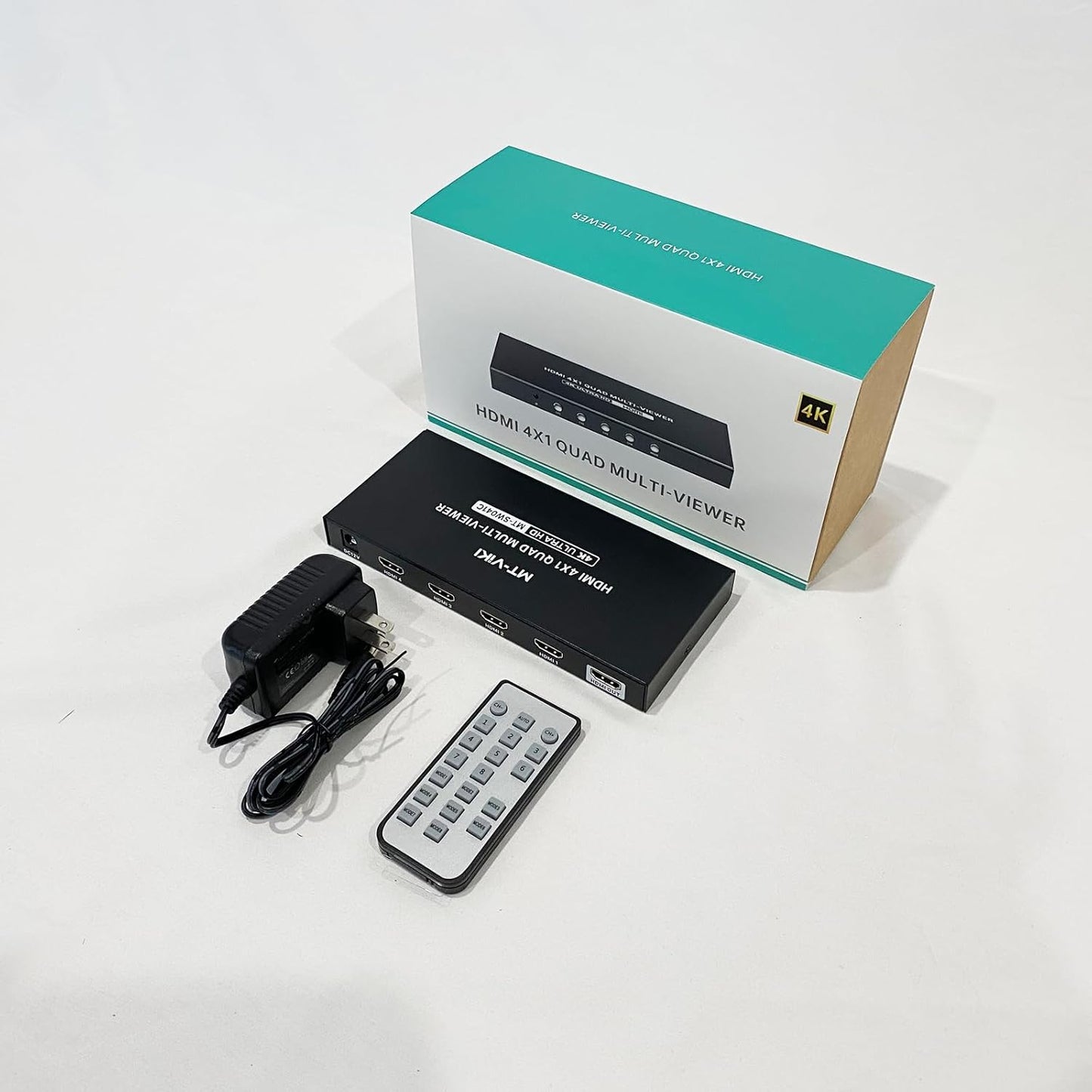 MT-VIKI 4K HDMI Multiviewer 4x1 w/IR Remote, 4K@30Hz Seamless HDMI Switcher 4 in 1 Out for PS4/PS5/Security Camera