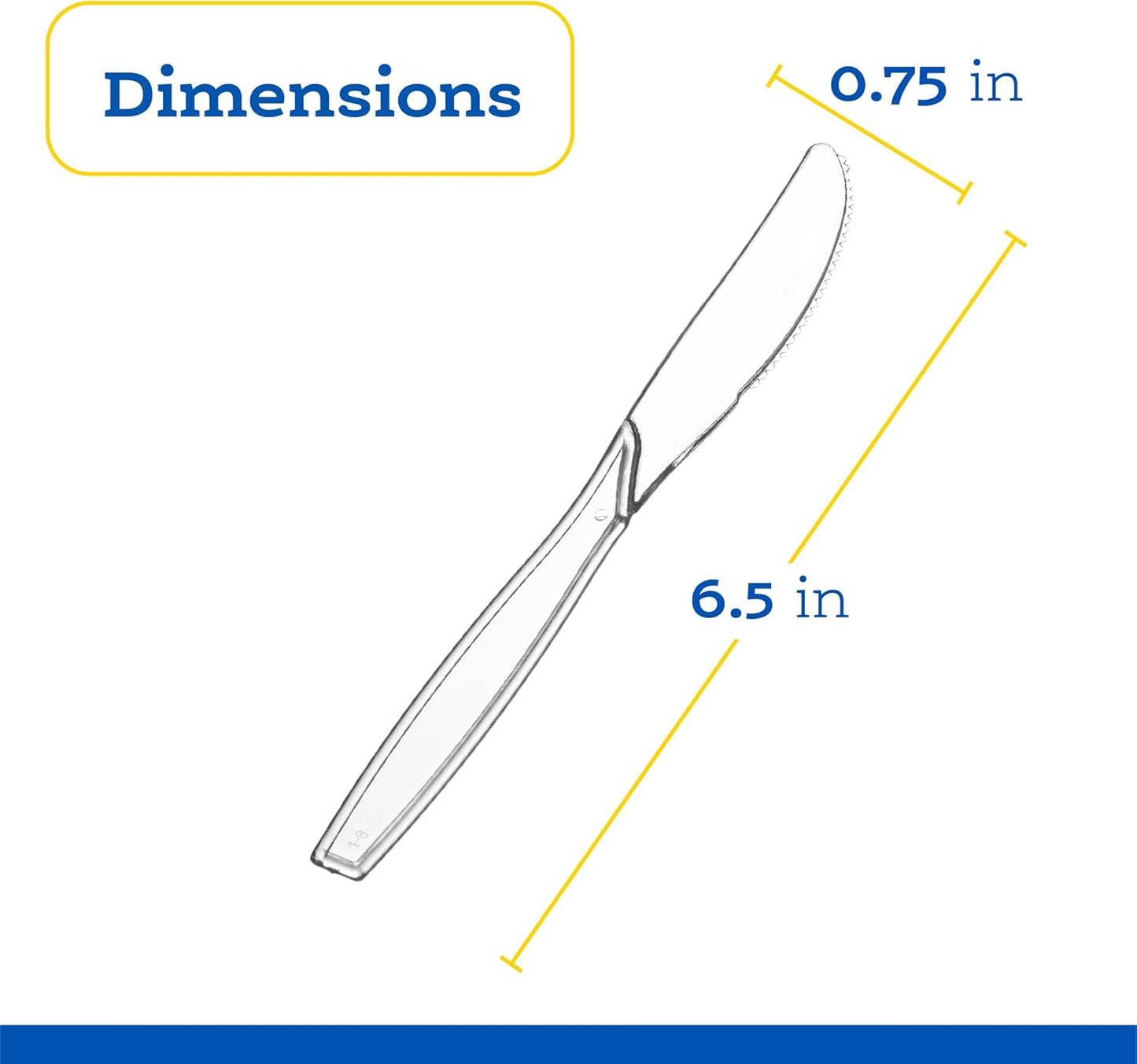 Disposable Clear Plastic Cutlery Disposable utensils Heavyweight 100 Count (Knives)