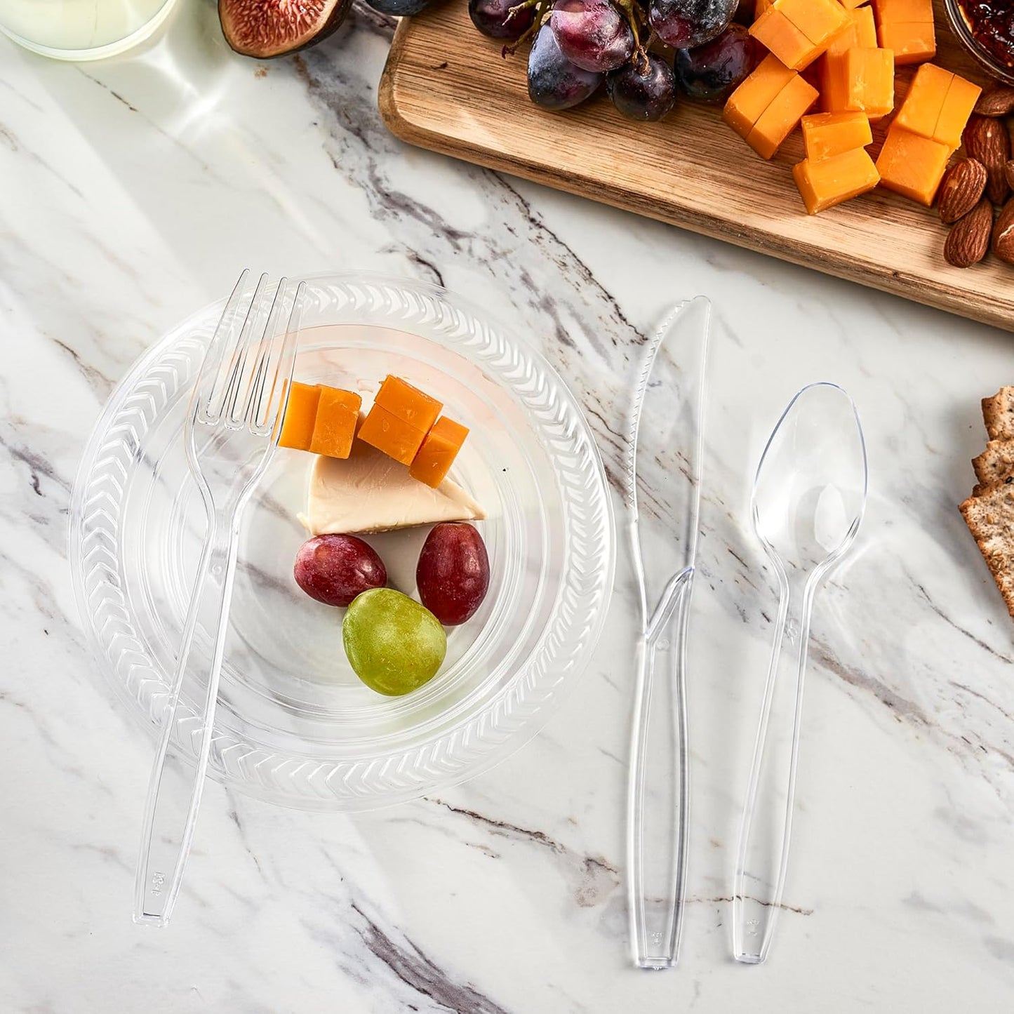 Disposable Clear Plastic Cutlery Disposable utensils Heavyweight 100 Count (Knives)