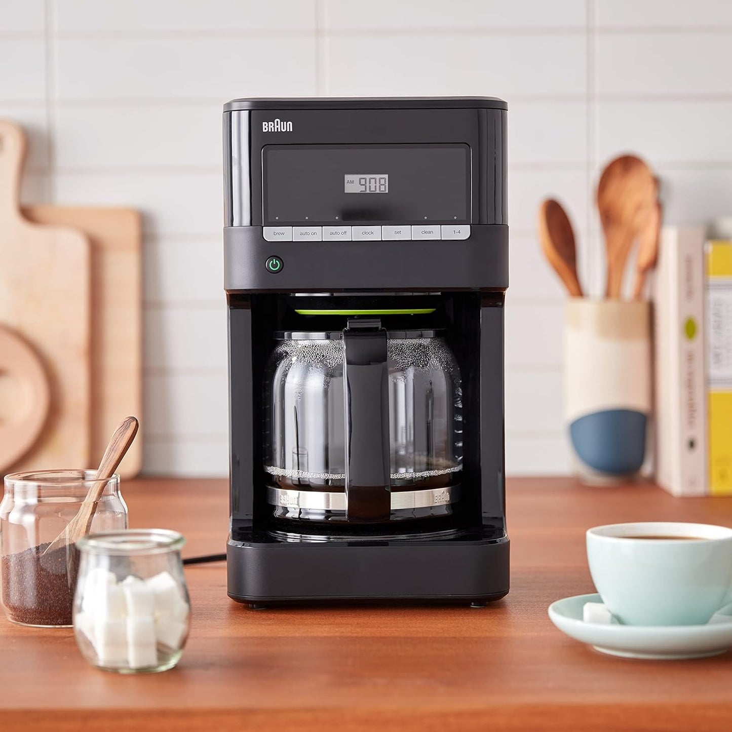 Braun BrewSense Drip Coffee Maker - 12 Cup - KF7000BK, Black - PuriLite
