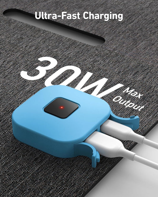 Anker Solix Solar Panel PS30, 5mm Portable Solar Panel, 30W Foldable Solar Charger, IP65 Water and Dust Resistance, Ultra-Fast Charging, Charges 2 Devices at Once, For Outdoor Camping, Hiking