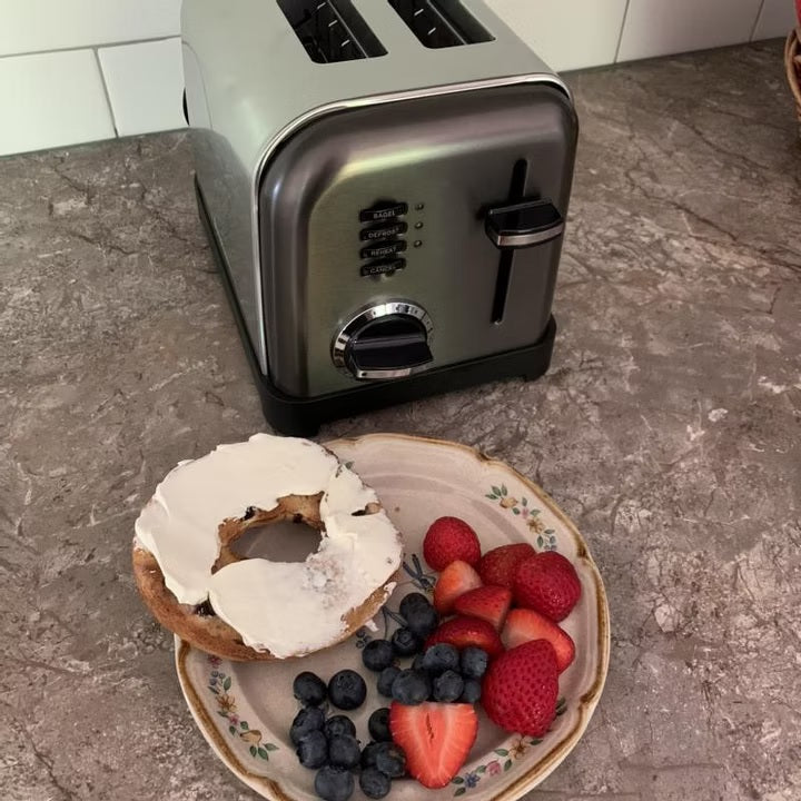 Cuisinart 2-Slice Classic Toaster - Black Stainless Steel - CPT-160BKSP1: Bagel & Reheat Options, Self-Centering Slots
