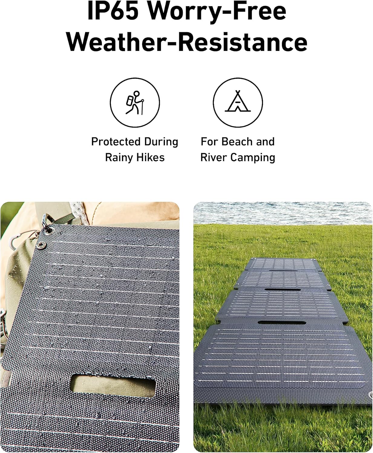 Anker Solix Solar Panel PS30, 5mm Portable Solar Panel, 30W Foldable Solar Charger, IP65 Water and Dust Resistance, Ultra-Fast Charging, Charges 2 Devices at Once, For Outdoor Camping, Hiking