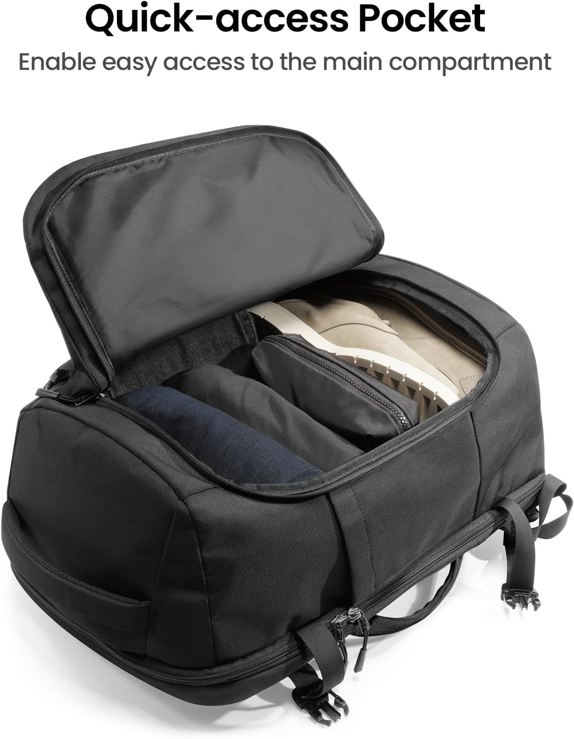 tomtoc Travel Backpack 40L, TSA Friendly Flight Approved Carry-on Luggage Hand Backpack, Water-resistant Lightweight Business Rucksack, Durable Large Weekender Bag Daypack Fits 17.3 Inch Laptop