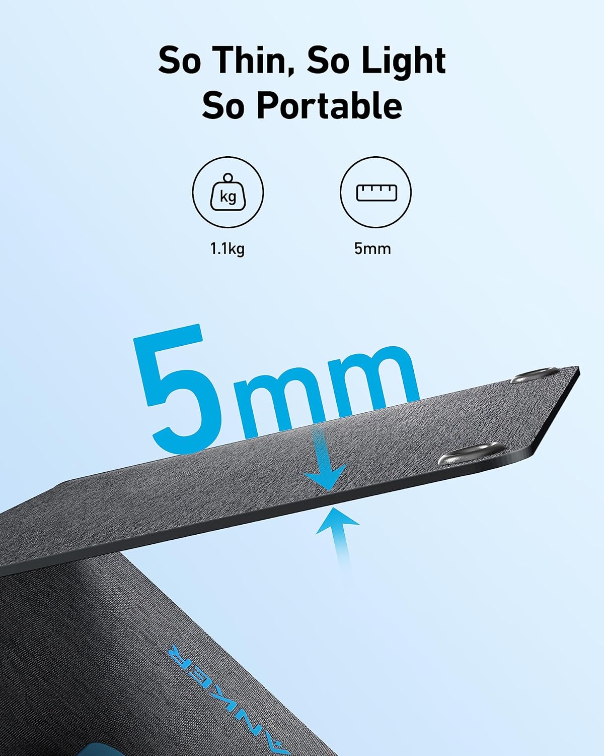 Anker Solix Solar Panel PS30, 5mm Portable Solar Panel, 30W Foldable Solar Charger, IP65 Water and Dust Resistance, Ultra-Fast Charging, Charges 2 Devices at Once, For Outdoor Camping, Hiking