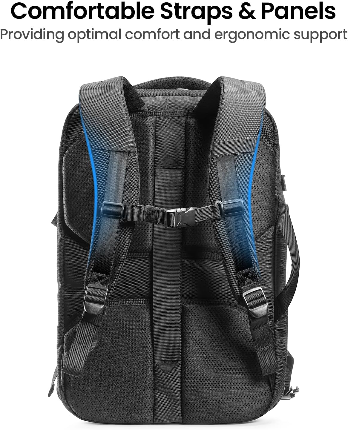 tomtoc Travel Backpack 40L, TSA Friendly Flight Approved Carry-on Luggage Hand Backpack, Water-resistant Lightweight Business Rucksack, Durable Large Weekender Bag Daypack Fits 17.3 Inch Laptop
