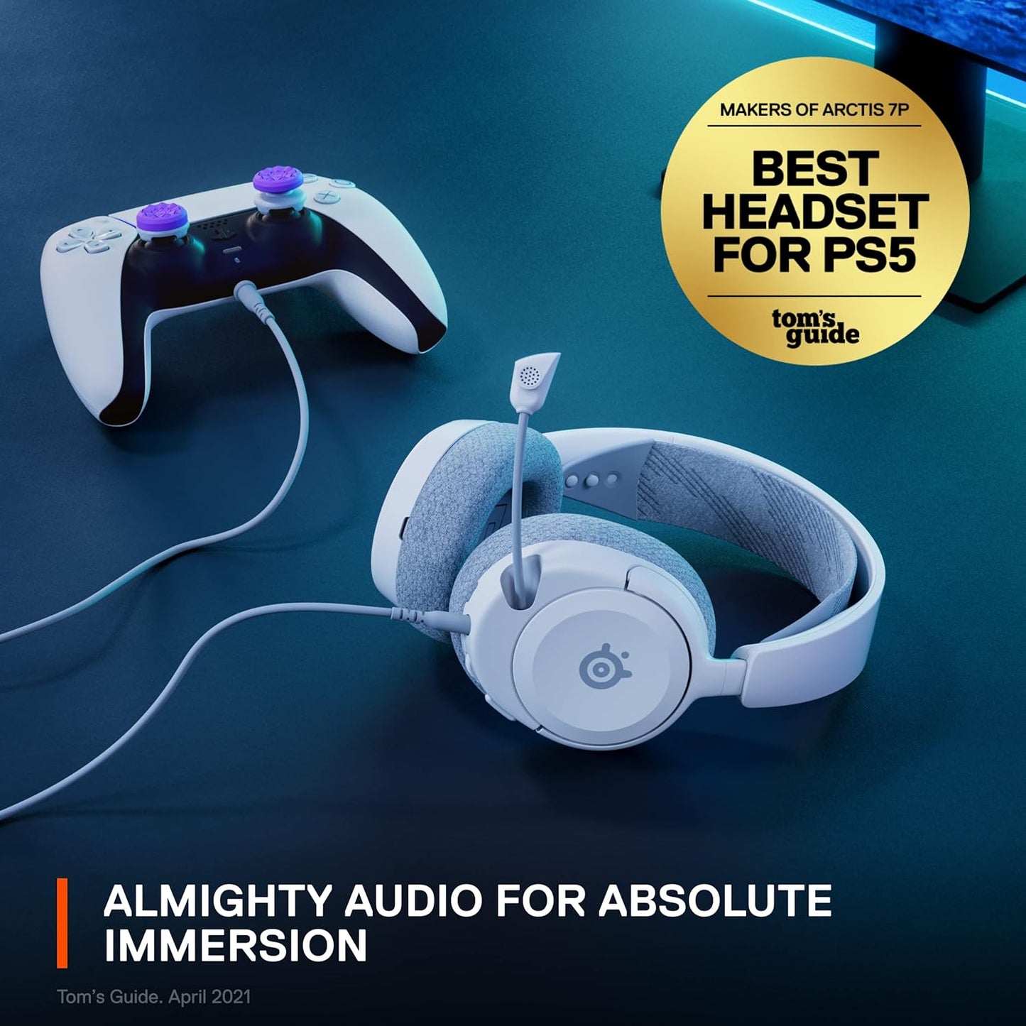 New SteelSeries Arctis Nova 1P Multi-System Gaming Headset — Hi-Fi Drivers — 360° Spatial Audio — Comfort Design — Durable — Lightweight — Noise-Cancelling Mic — PS5/PS4, PC, Xbox, Switch - White